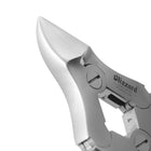 Load image into Gallery viewer, Close-up of Blizzard® podiatry toenail clippers showing sharp concave blades, ergonomic chequered handles, and barrel spring mechanism for smooth precision cutting