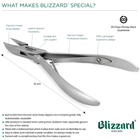 Blizzard® Ingrown Toenail Clippers for Seniors – 13cm, Concave Head