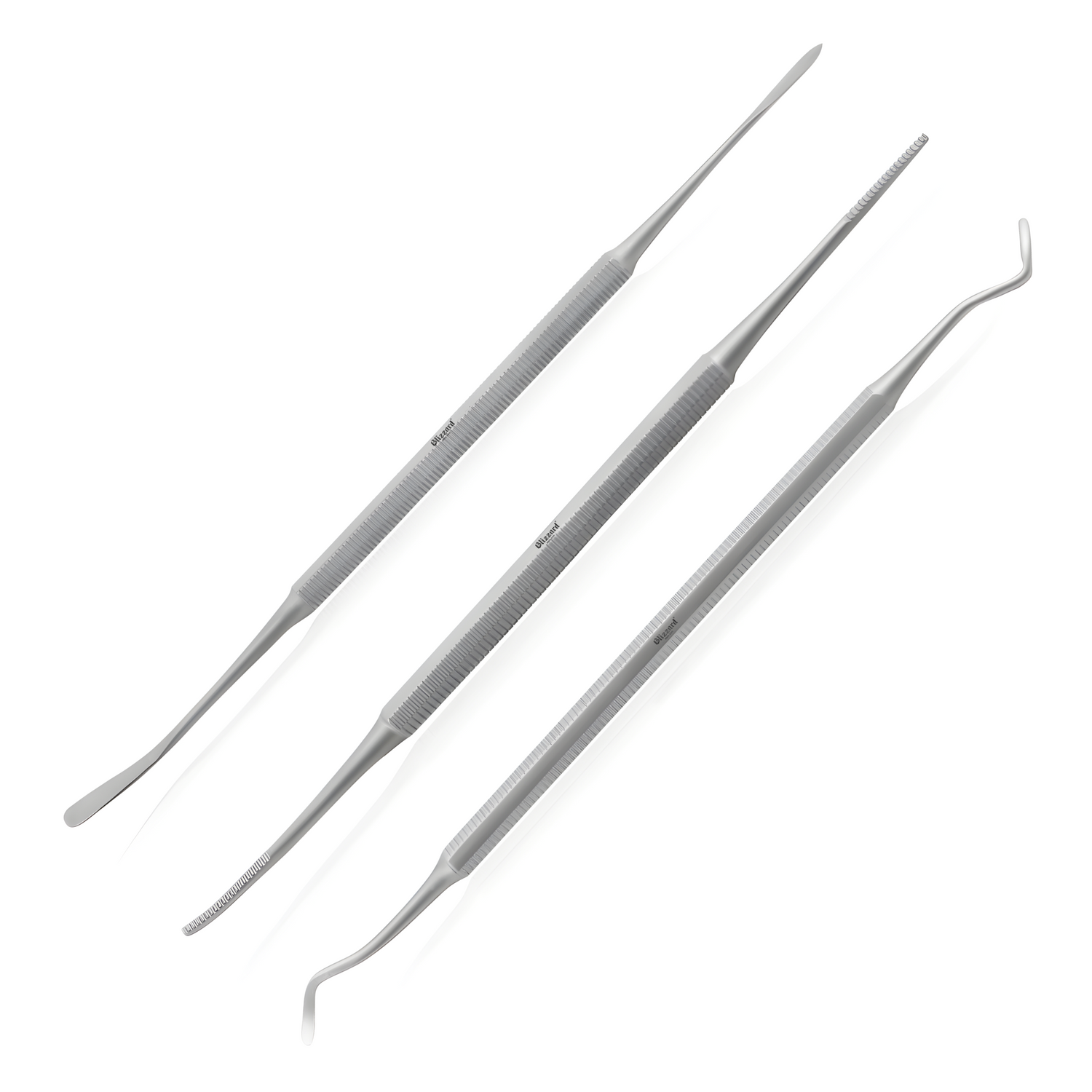 Set of dental tools on a white background