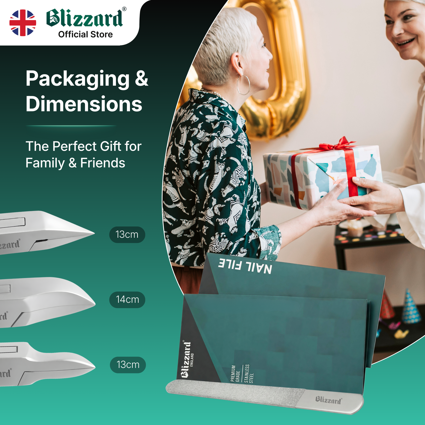 Blizzard® 3-Pcs Podiatry Nail Clippers Set | Concave, Arrow & Flame Heads