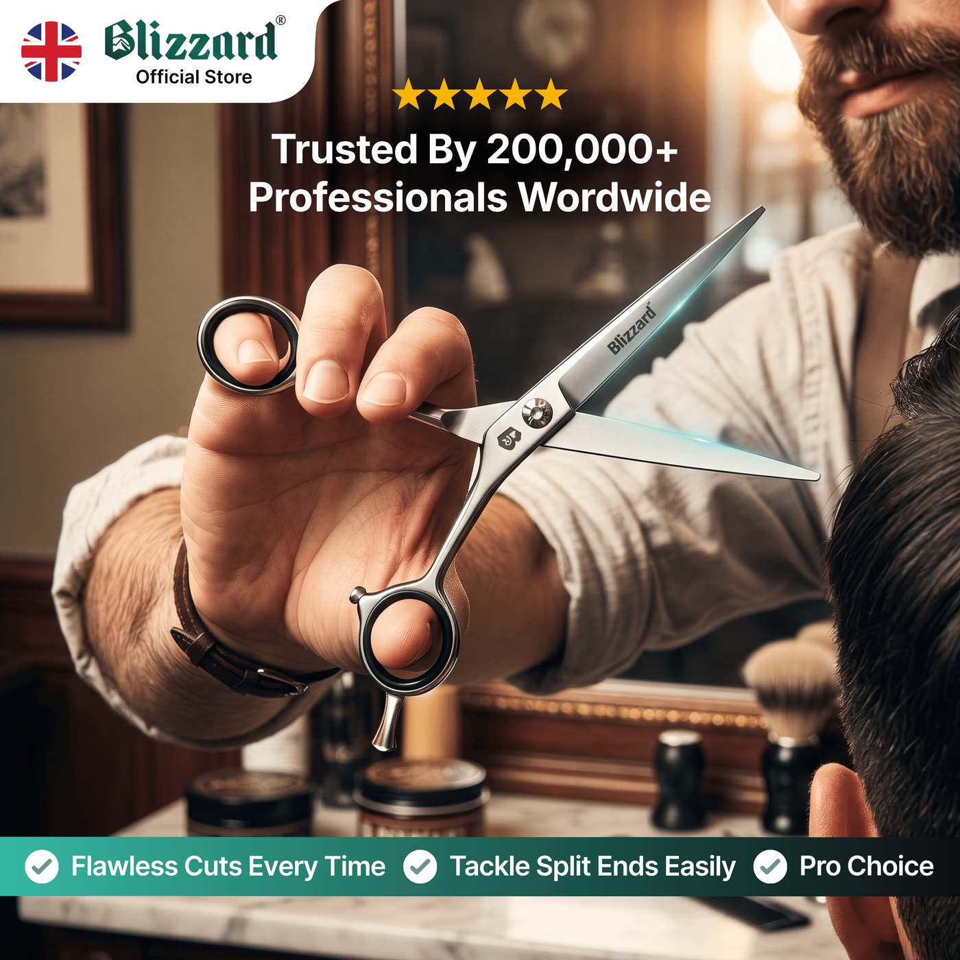 Blizzard Pro | Professional Hair Cutting Scissors & Grooming Kit – 16cm