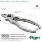 Blizzard® Professional Heavy Duty Toenail Clippers for Thick Nails - 15cm, Double Spring