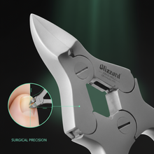Load image into Gallery viewer, Close-up of Blizzard® podiatry toenail clippers showing sharp blades and double spring design for precision cutting

