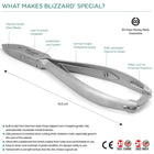 Key features of Blizzard® 14.5cm professional toenail clippers – premium German steel, ergonomic smooth handles, precise cutting for thick nails