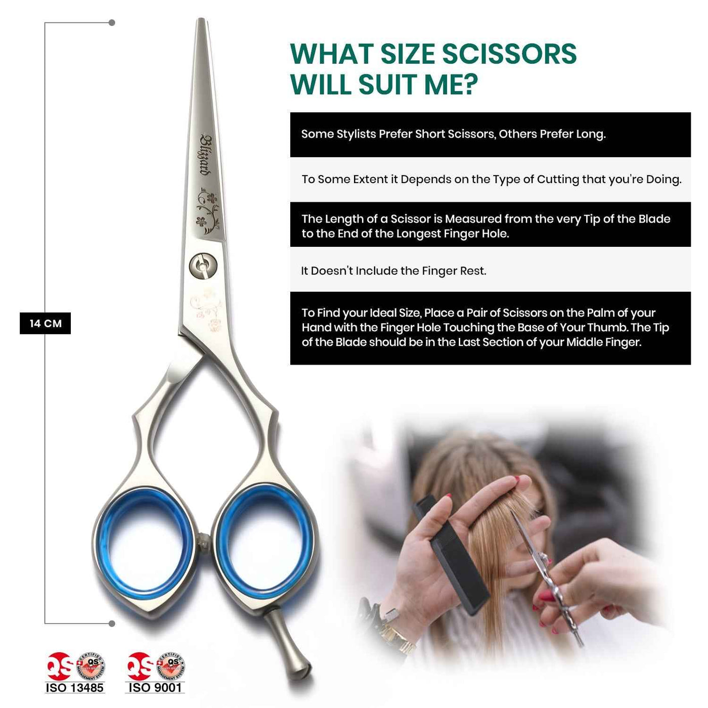 Blizzard® VG-10 Japanese cobalt steel hair scissors with ISO and CE certifications
