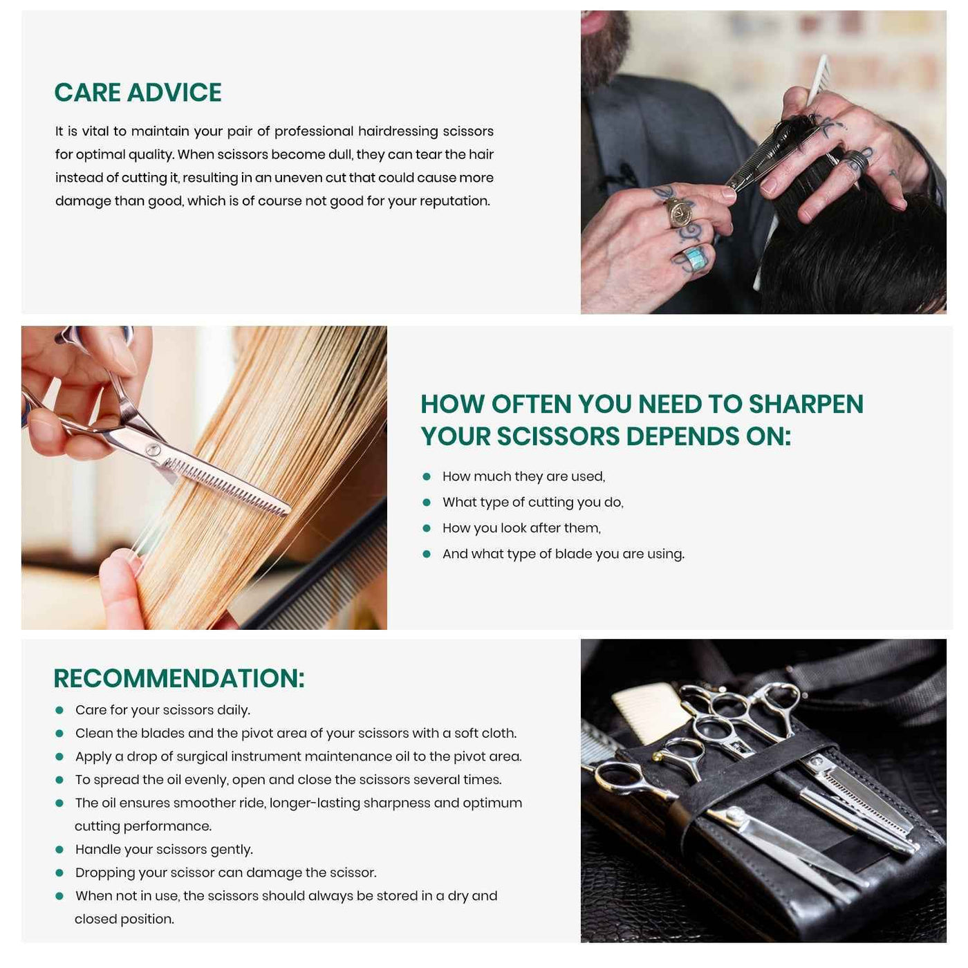 Blizzard® VG-10 Cobalt thinning scissors in protective leather case for safe storage