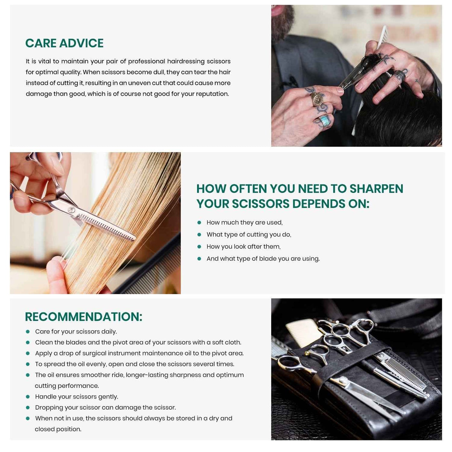 Blizzard® VG-10 Cobalt thinning scissors in protective leather case for safe storage